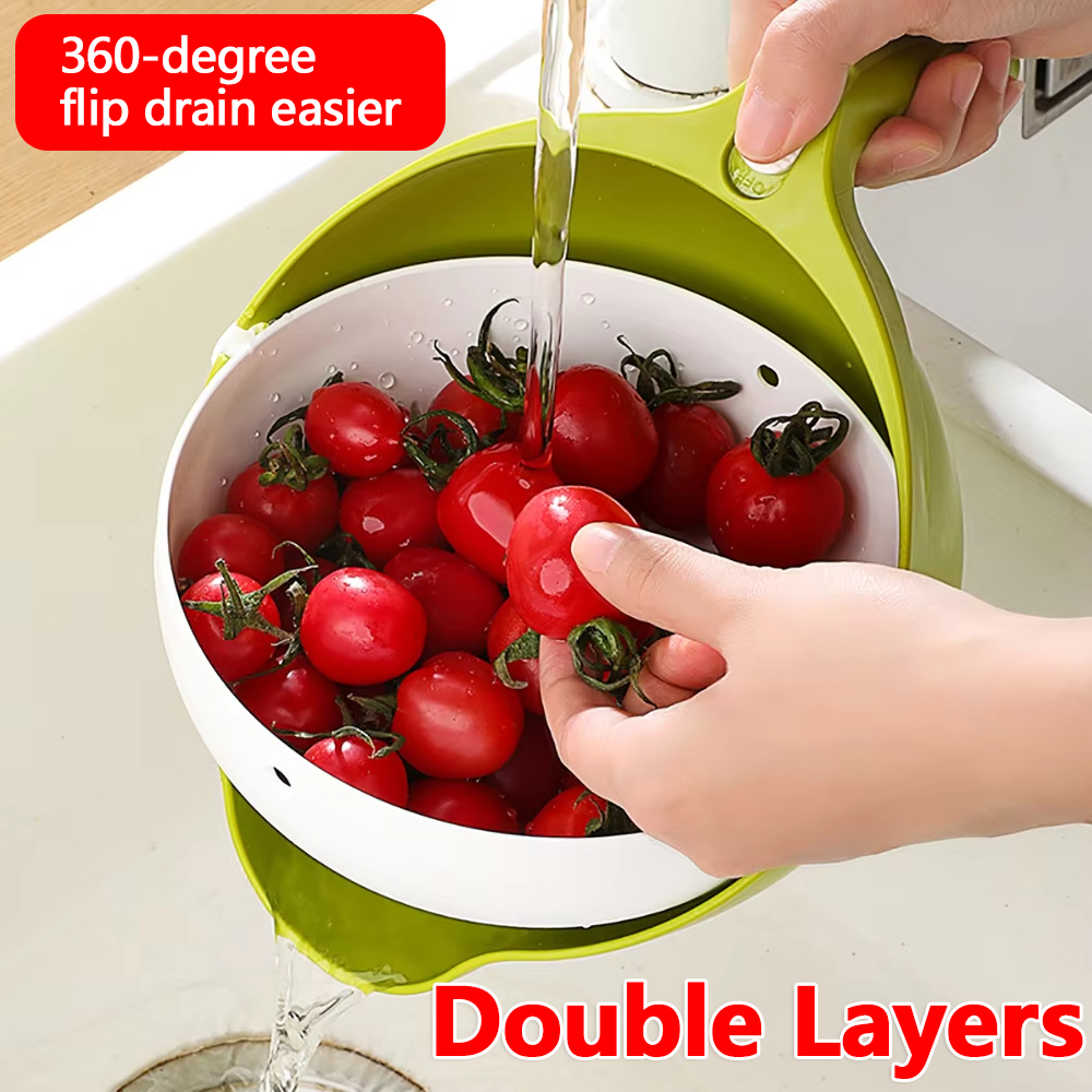 Home Improvement K&B Construction - Double Drain Basket Kitchen Sink Strainer