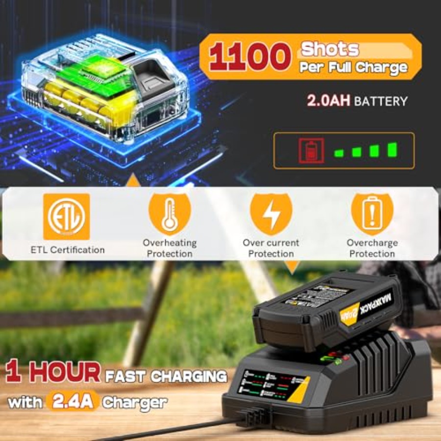 20V Cordless Nail Gun Battery  – Home Improvement Brad Bewertung und Preis