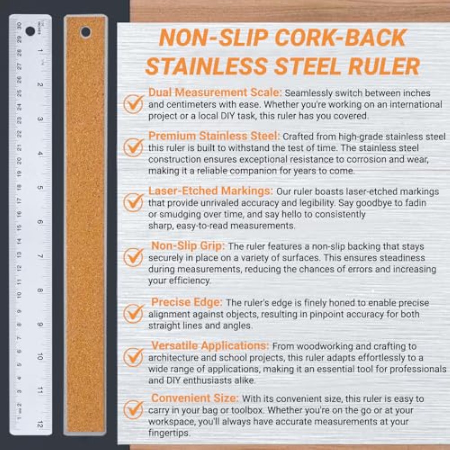 Stainless Steel Ruler with Non – Home Improvement In Usa Bewertung und Preis